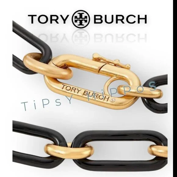 Beautiful Tory Burch Black and Gold Roxanne Necklace - Picture 4 of 5